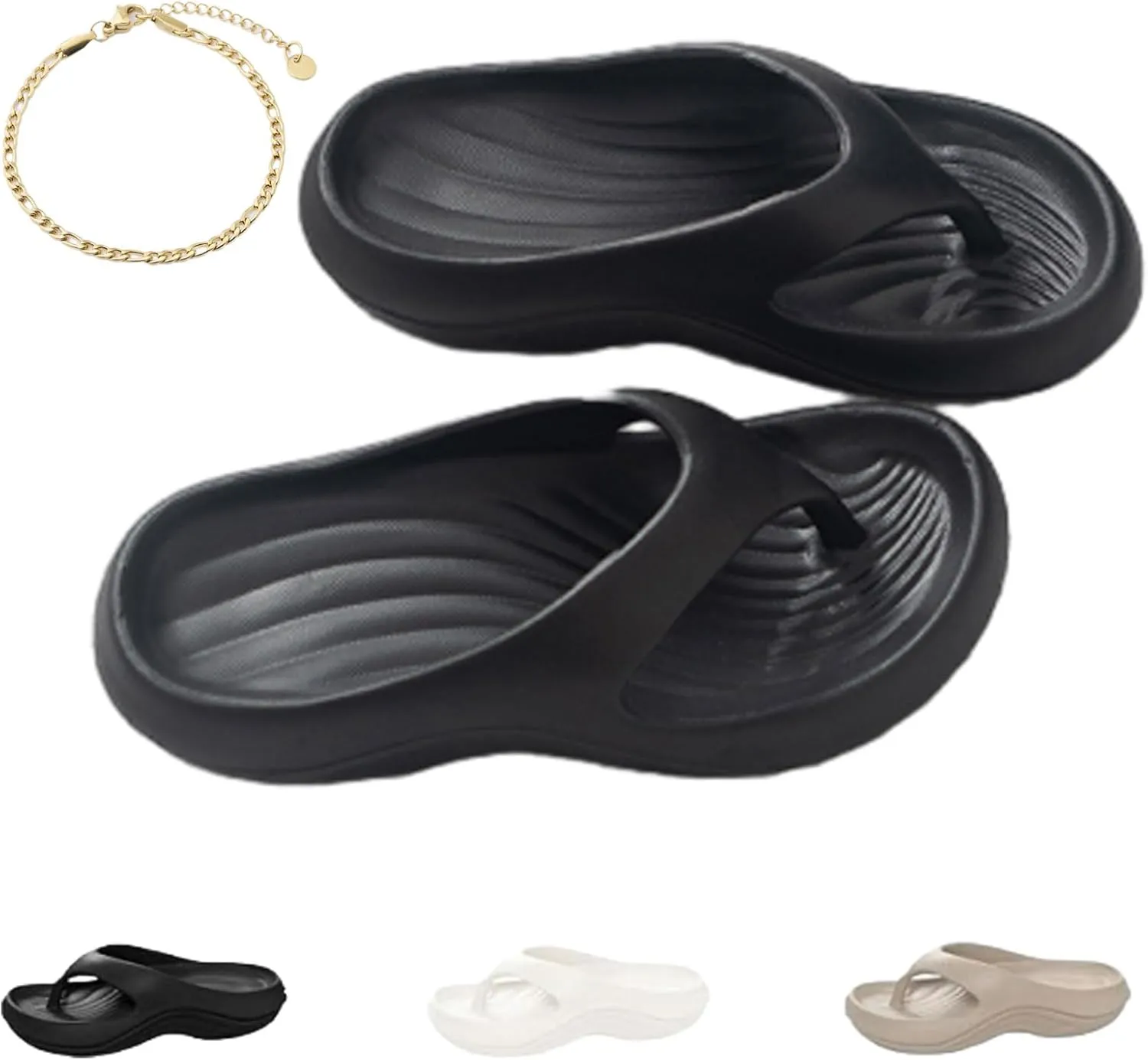 Pillow Arch Support Flip Flops, Ultra Lightweight Non-slip Arch Support Flip Flops, Soft Summer Beach Sandals