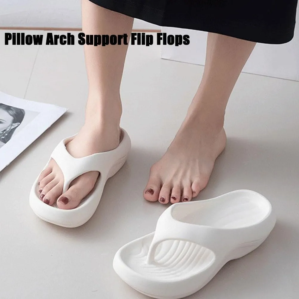 Pillow Arch Support Flip Flops, Ultra Lightweight Non-slip Arch Support Flip Flops, Soft Summer Beach Sandals
