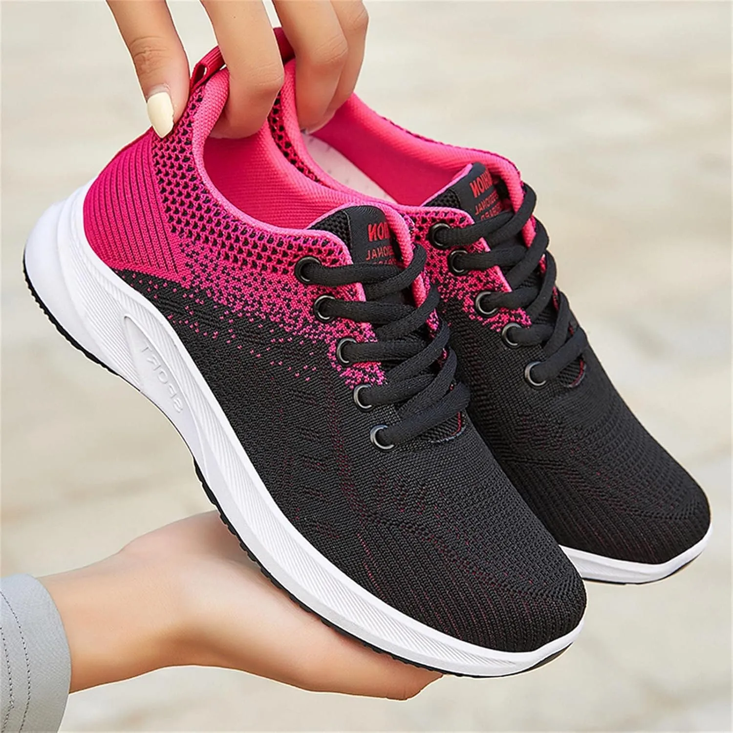 Pimfylm Women's Comfort Walking Shoes Slide Soles, Ultra Light-Weight Ortho Stretch Cushion Shoes for Women Mesh Athletic Style