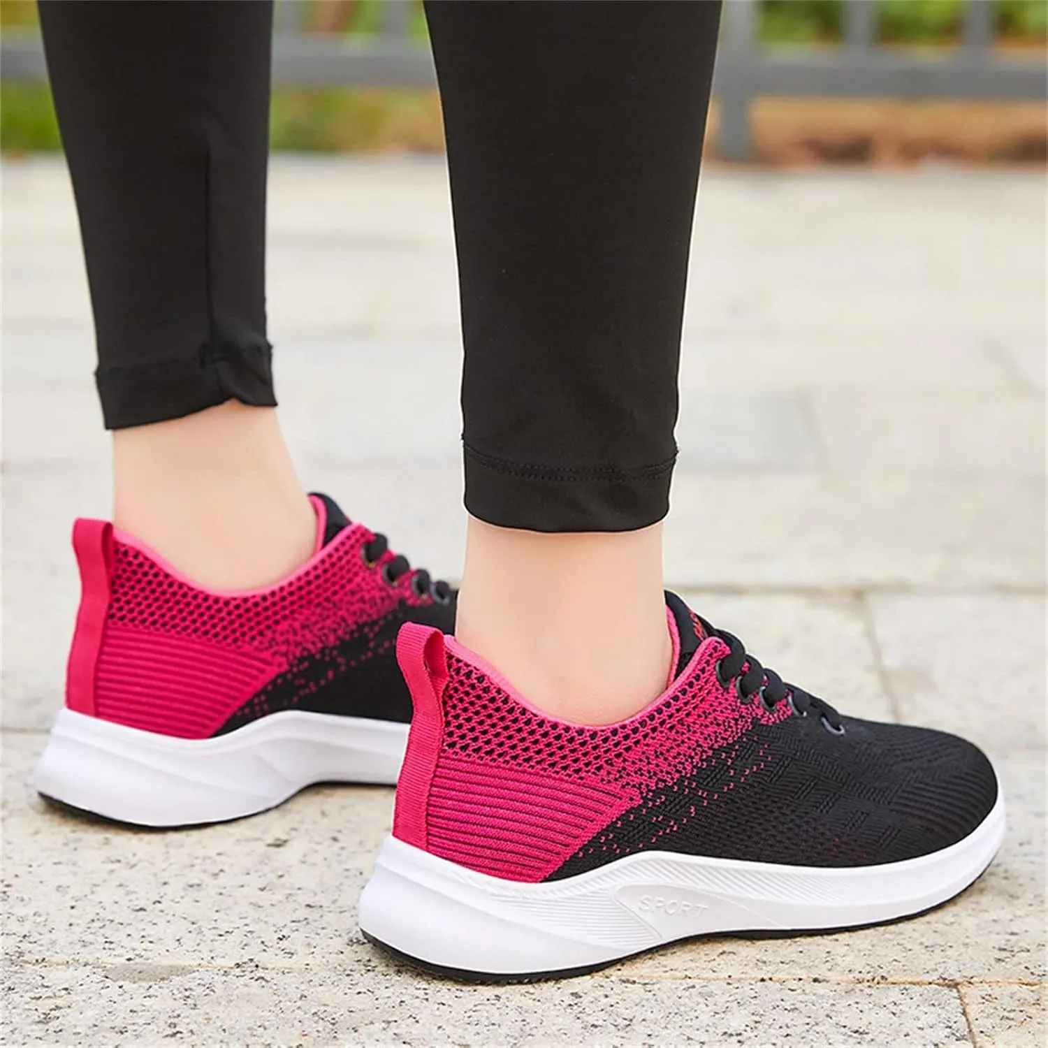 Pimfylm Women's Comfort Walking Shoes Slide Soles, Ultra Light-Weight Ortho Stretch Cushion Shoes for Women Mesh Athletic Style