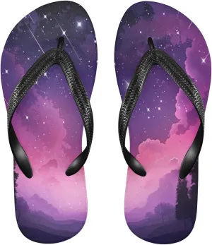 Pink Nebula Stars Flip Flop Sandal Men's and Women's Summer Sandal | Beach & Water Shoes（979）
