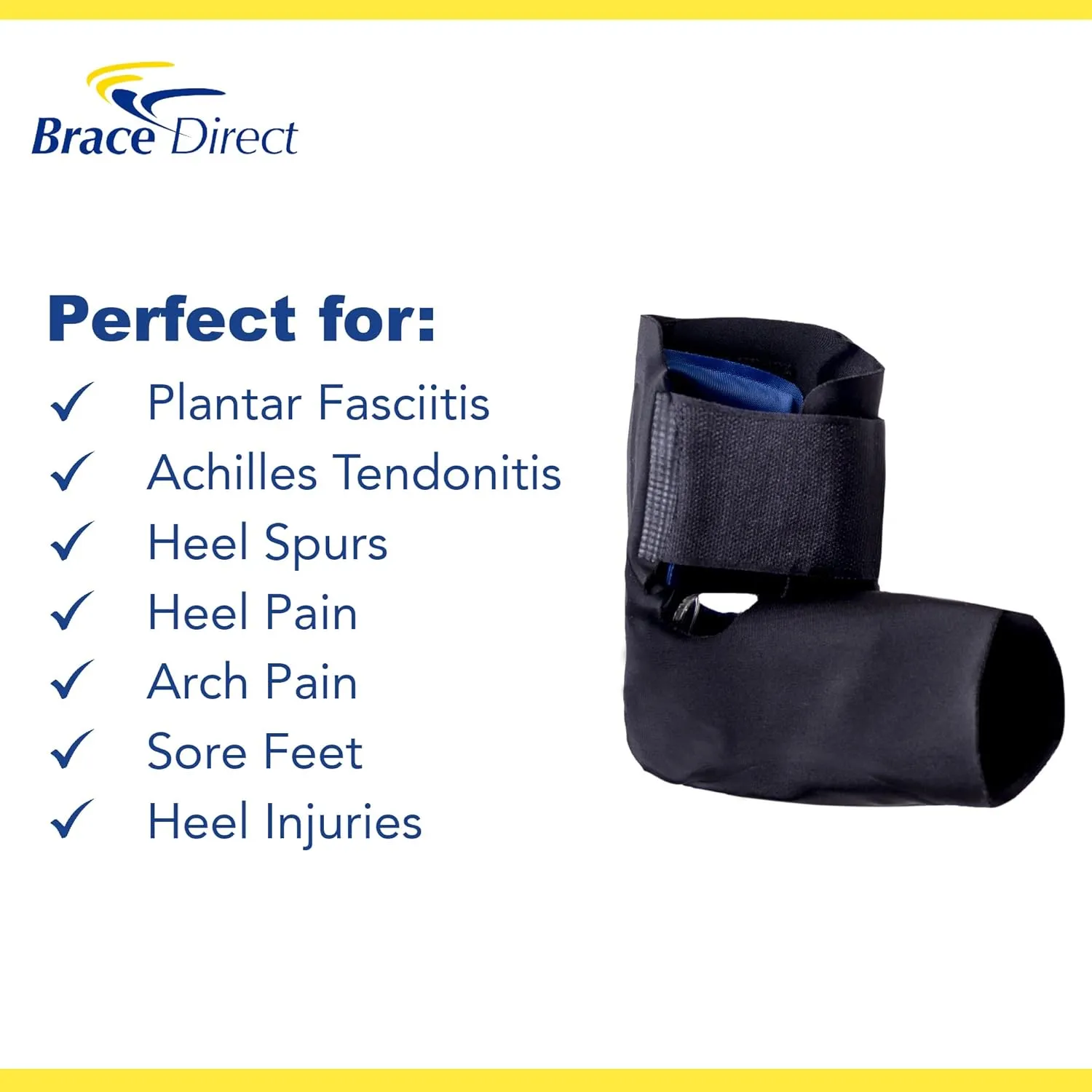Plantar Fasciitis Air Wrap – Lightweight Adjustable Heel & Achilles Support Cushion for Heel Spurs and Foot Pain PDAC L1902 – Size M (US Shoe Men 7.5-11 / Women 9-12)