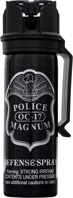 POLICE MAGNUM Pepper Spray Max Strength Portable Canister- Law Enforcement - 1 Pack 3 Ounce Flip Top