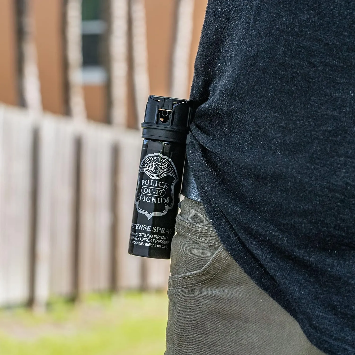 POLICE MAGNUM Pepper Spray Max Strength Portable Canister- Law Enforcement - 1 Pack 3 Ounce Flip Top