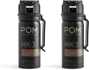 POM MK3 Pepper Spray, Belt Clip Model, Maximum Police Strength OC with UV Marking Dye, Quick Flip Top Safety, 360° Performance at Any Angle, Powerful Accurate Stream, 18 ft Range, 1.8 fl oz