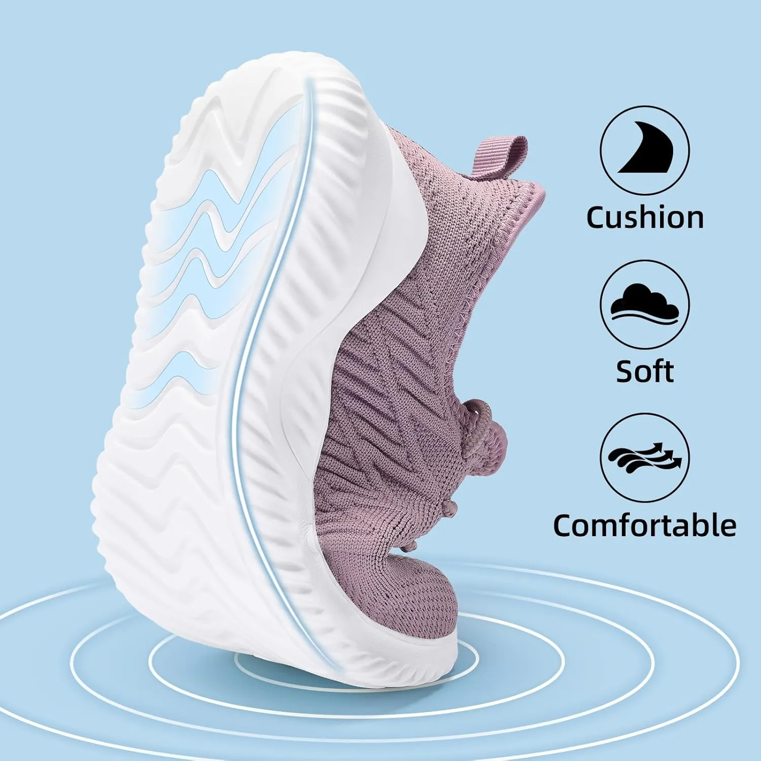 PPQ Womens Slip On Walking Shoes，Memory Foam Lightweight Comfort Casual Workout Shoes,Yoga Or Tennis Or Running Sneakers
