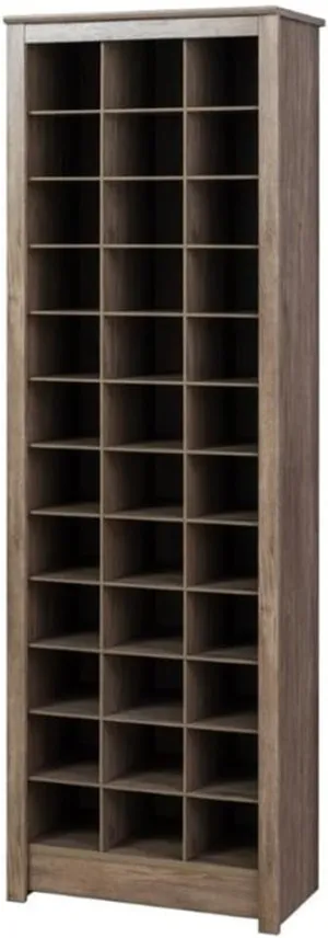 Prepac Gray Tall Storage Cabinet, Shoe Cabinet, Entryway Furniture with 36 Shoe Cubbies 13"D x 23.5" W x 72.5" H
