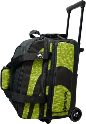 Pyramid Deluxe Double Roller 2 Ball Bowling Bag with Large Separate Shoe Compartment (Up To 2 Pairs Of Shoes) and Accessory Pockets, Sturdy Square Handle - Extends to 40" - Pro Options Available