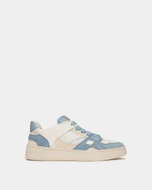 Raise Sneaker in White and Light Blue Suede
