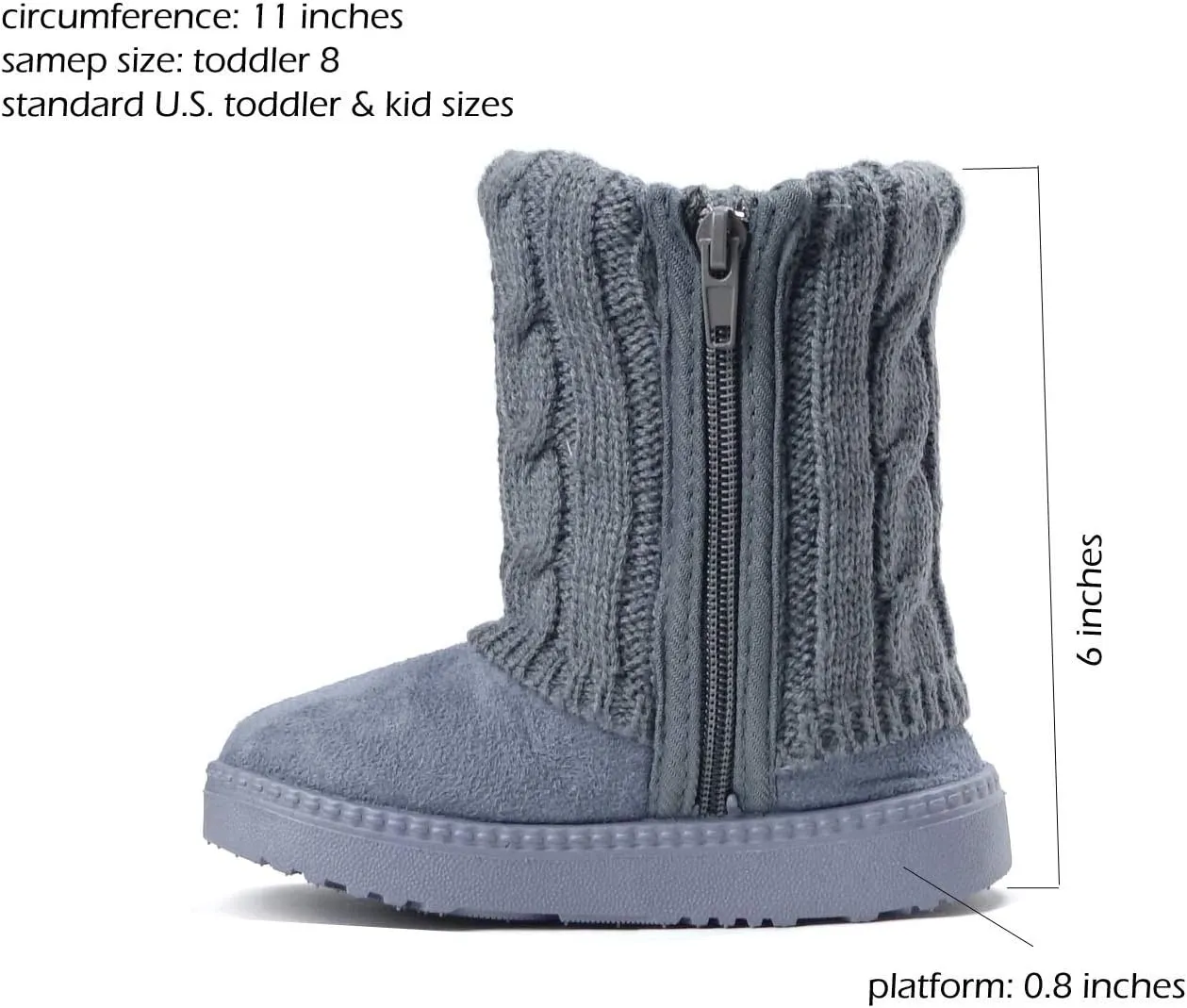 REDVOLUTION Kids Boots Toddler Girls Cute 2 Buttons || Rhinestone Faux Fur Suede Knitting Shoe