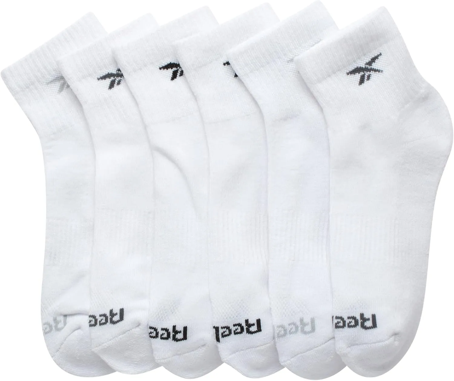 Reebok Boys' Quarter Socks - 6 Pack Stretch Performance Quarter Cut Arch Support Socks - Cushioned Athletic Socks for Boys