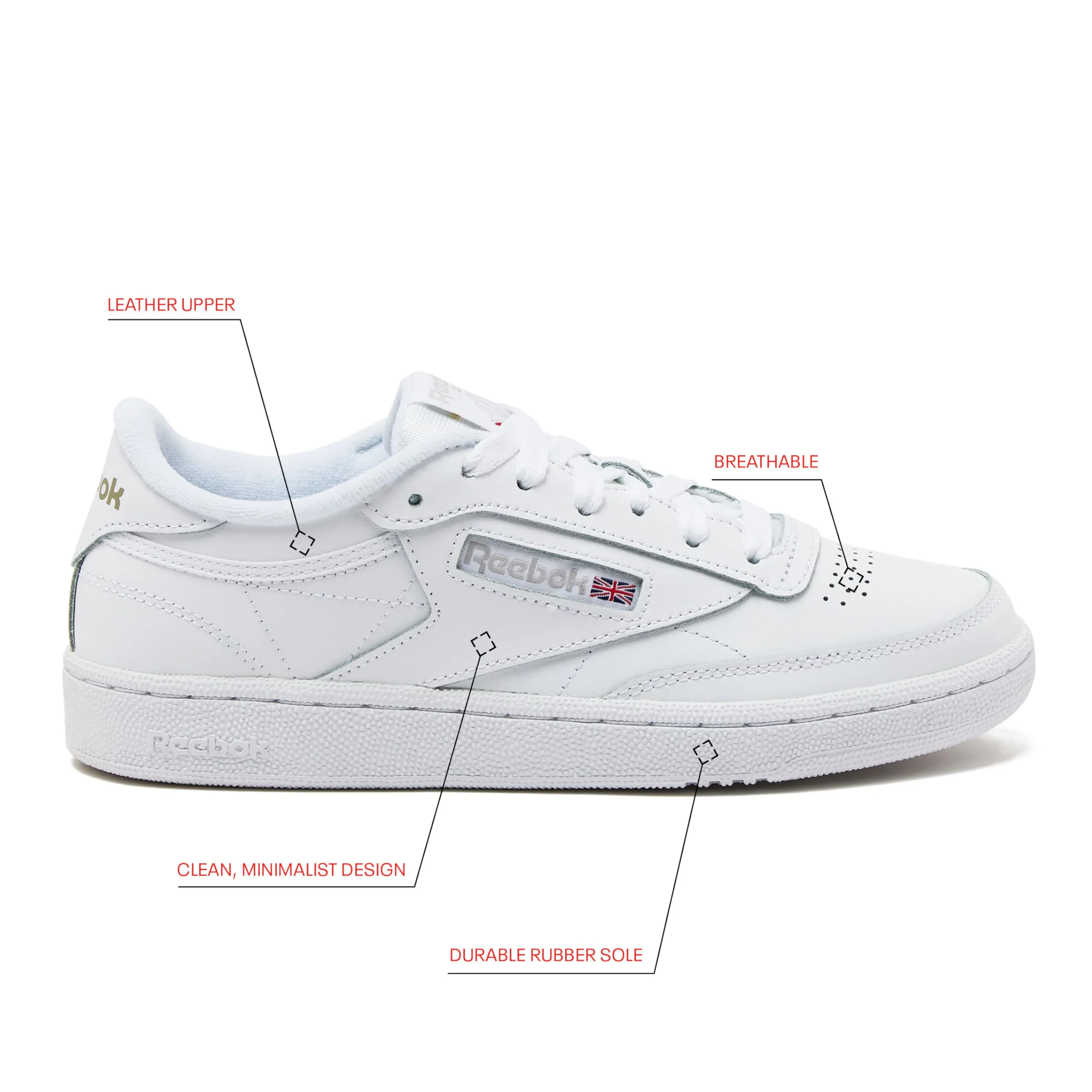 Reebok Women's Club C 85 Sneaker, White/Light Grey, 7