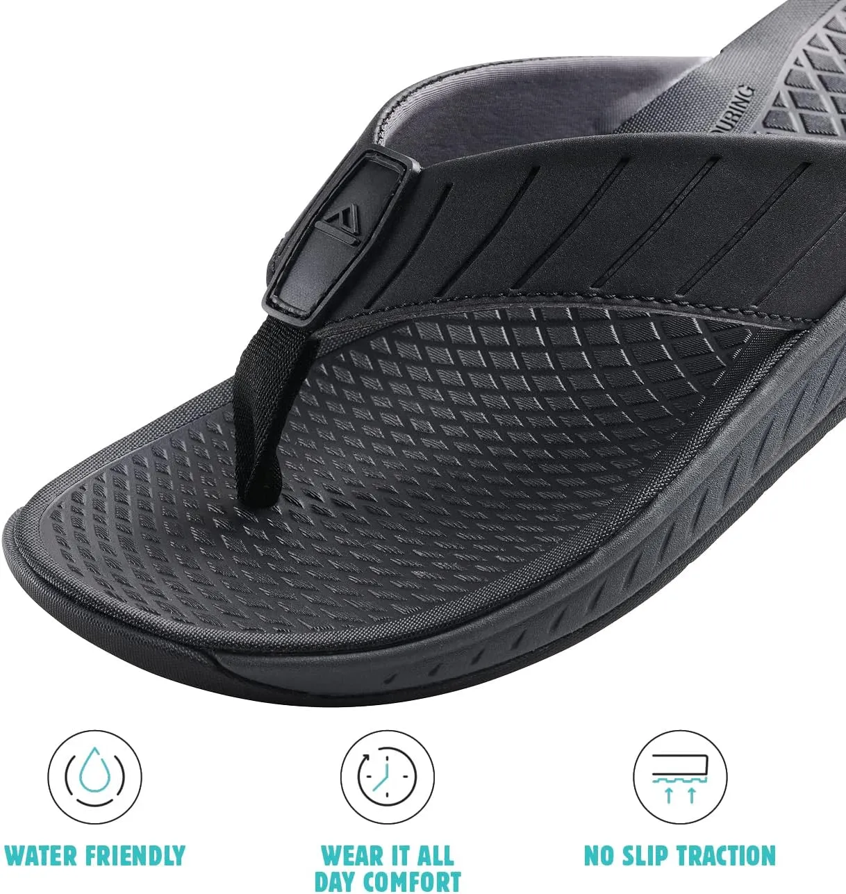 REEF Deckhand Men's Water Friendly Flip Flop, Boat Friendly, No Slip Traction, Quick Dry
