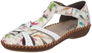 Rieker M1650 synthetic closed toe t bar sandals with full back