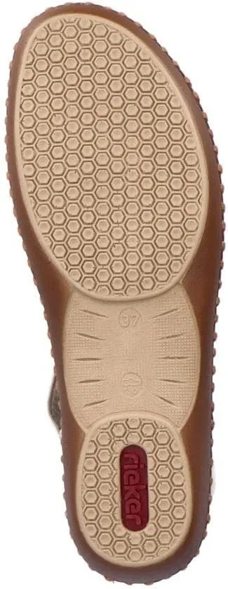 Rieker M1650 synthetic closed toe t bar sandals with full back