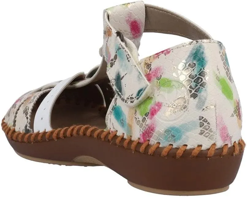 Rieker M1650 synthetic closed toe t bar sandals with full back
