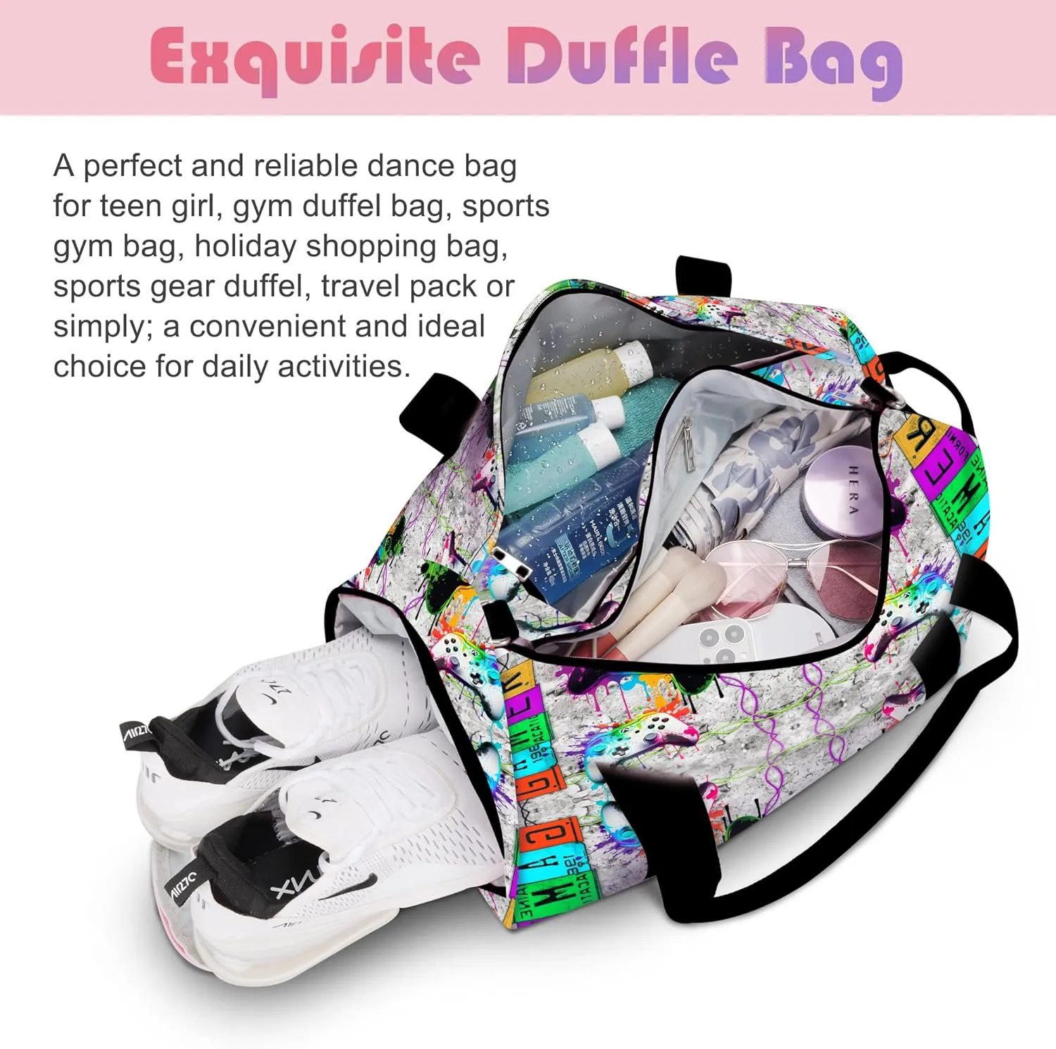 RLGPBON Gym Bag for Kids Boys and Girls, Duffel Bag for Sports, Swimming Gyms and Weekend Getaway, Waterproof Dufflebag with Shoe and Wet Clothes Compartment