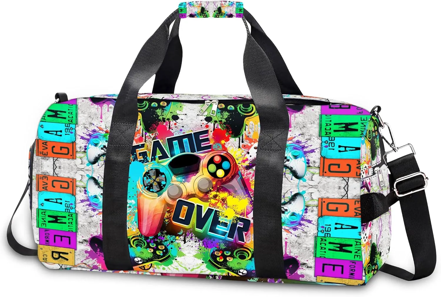 RLGPBON Gym Bag for Kids Boys and Girls, Duffel Bag for Sports, Swimming Gyms and Weekend Getaway, Waterproof Dufflebag with Shoe and Wet Clothes Compartment