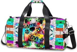 RLGPBON Gym Bag for Kids Boys and Girls, Duffel Bag for Sports, Swimming Gyms and Weekend Getaway, Waterproof Dufflebag with Shoe and Wet Clothes Compartment