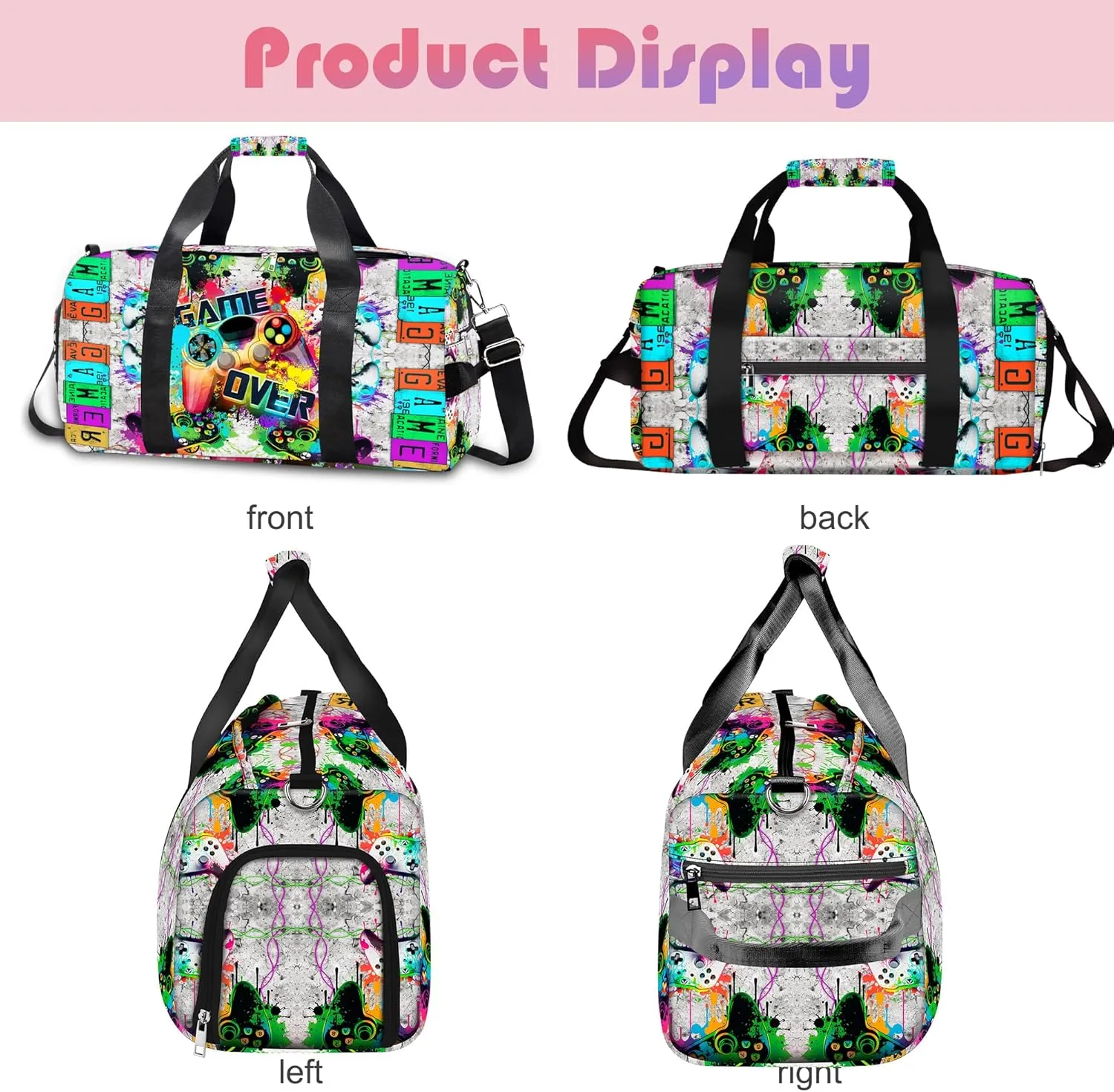 RLGPBON Gym Bag for Kids Boys and Girls, Duffel Bag for Sports, Swimming Gyms and Weekend Getaway, Waterproof Dufflebag with Shoe and Wet Clothes Compartment
