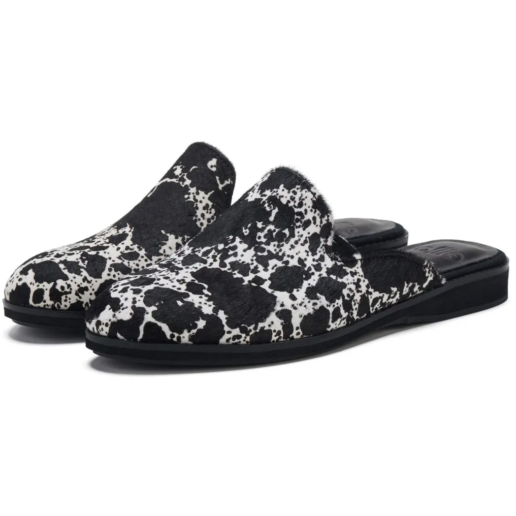 ROLLIE DERBY MULE BLACK COW/BLACK