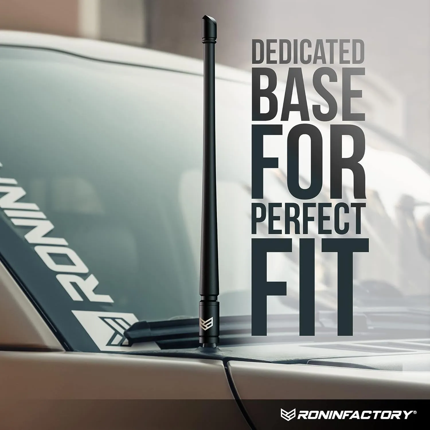 RONIN FACTORY Truck Antenna for Chevy Silverado & GMC Sierra Accessories - Anti Theft - Carwash Safe - Short Replacement Antenna (12 Inch SmartLock)