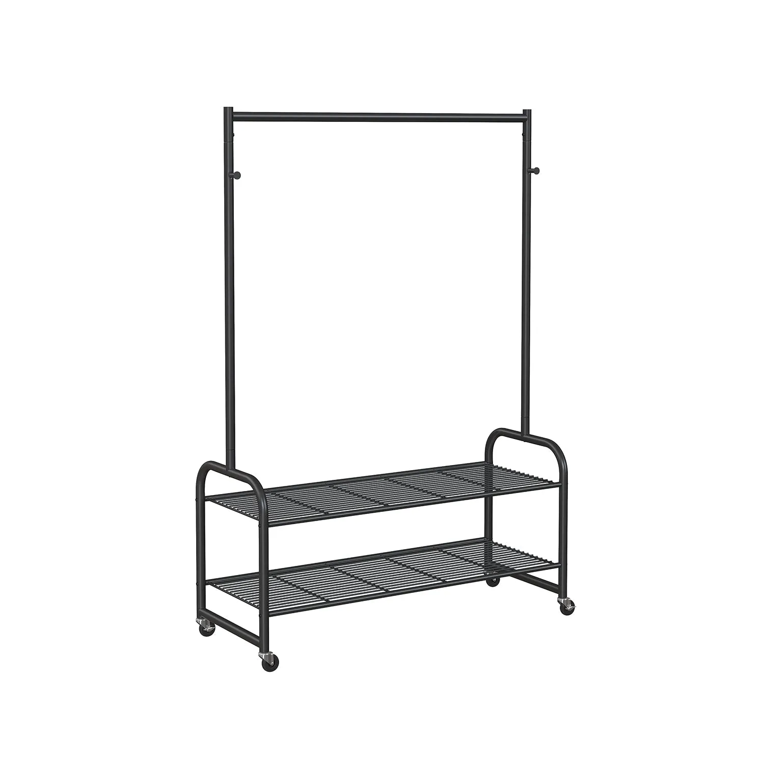 Rootz Clothes Rack with Shoe Rack - Garment Stand - Clothes Hanger - Space Saver - 115cm x 45cm x 168.5cm