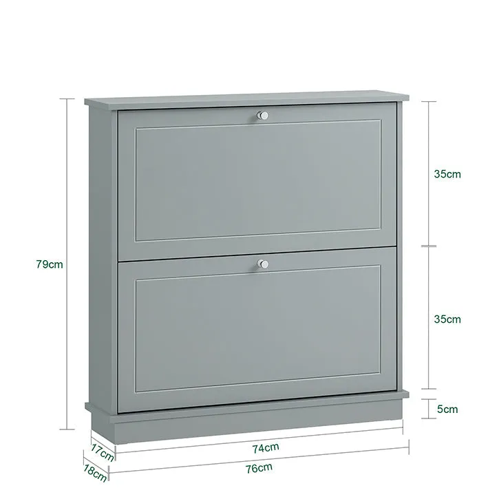 Rootz Shoe Storage Cabinet - Shoe Organizer - Entryway Shoe Rack - Sturdy Wall-Mountable - 76x79x18cm