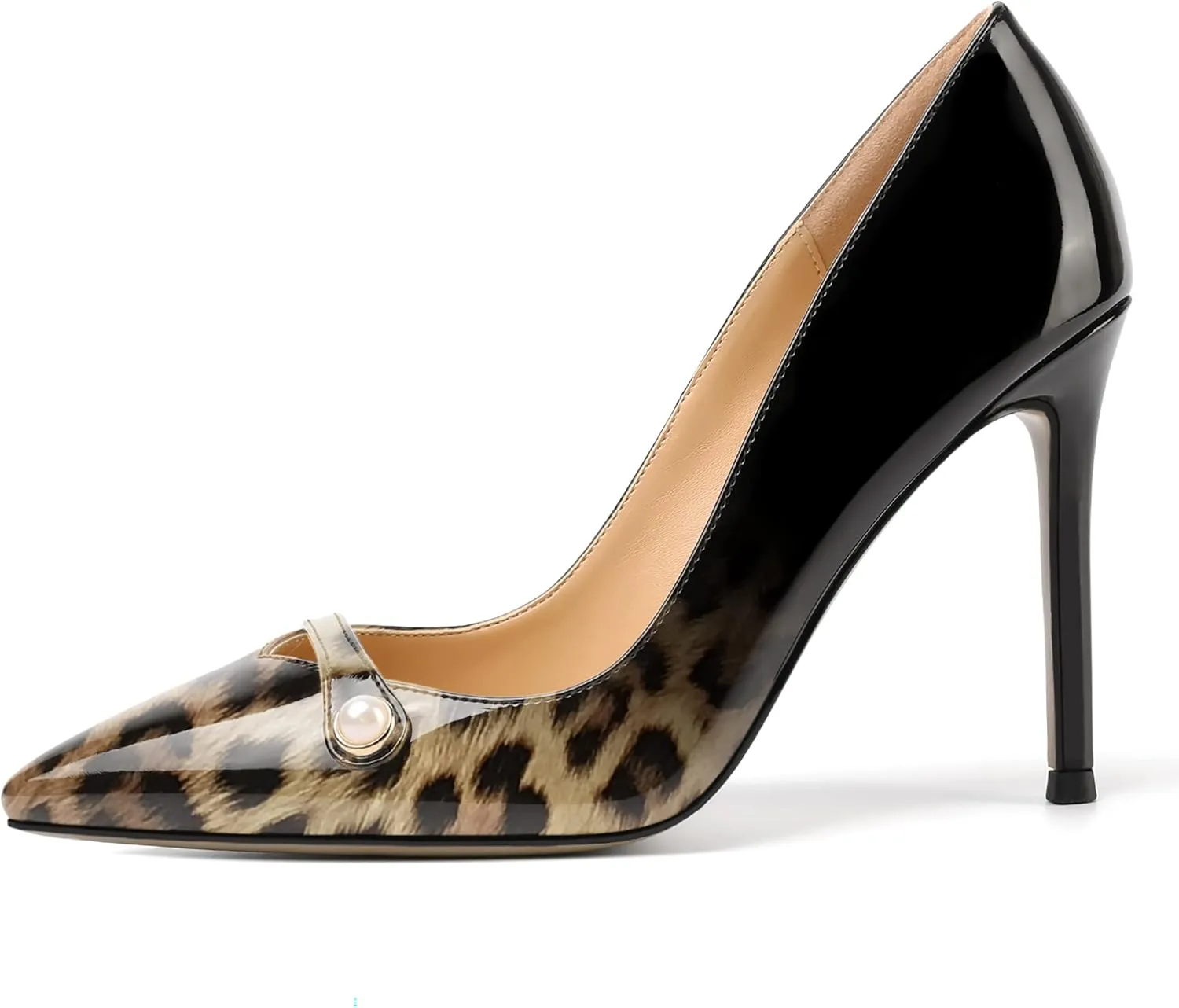 ROSERWISH Womens Night Club Slip On Sexy Pointed Toe Party Patent Stiletto High Heel Pumps Dress Shoes 4 Inch