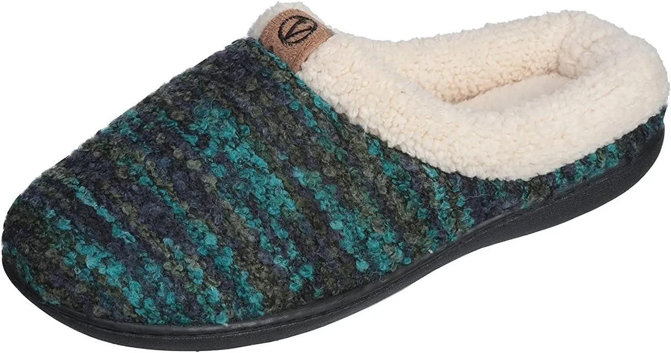 Roxoni Womens Knitted Fleece Lined Clog Slippers Warm House Shoe