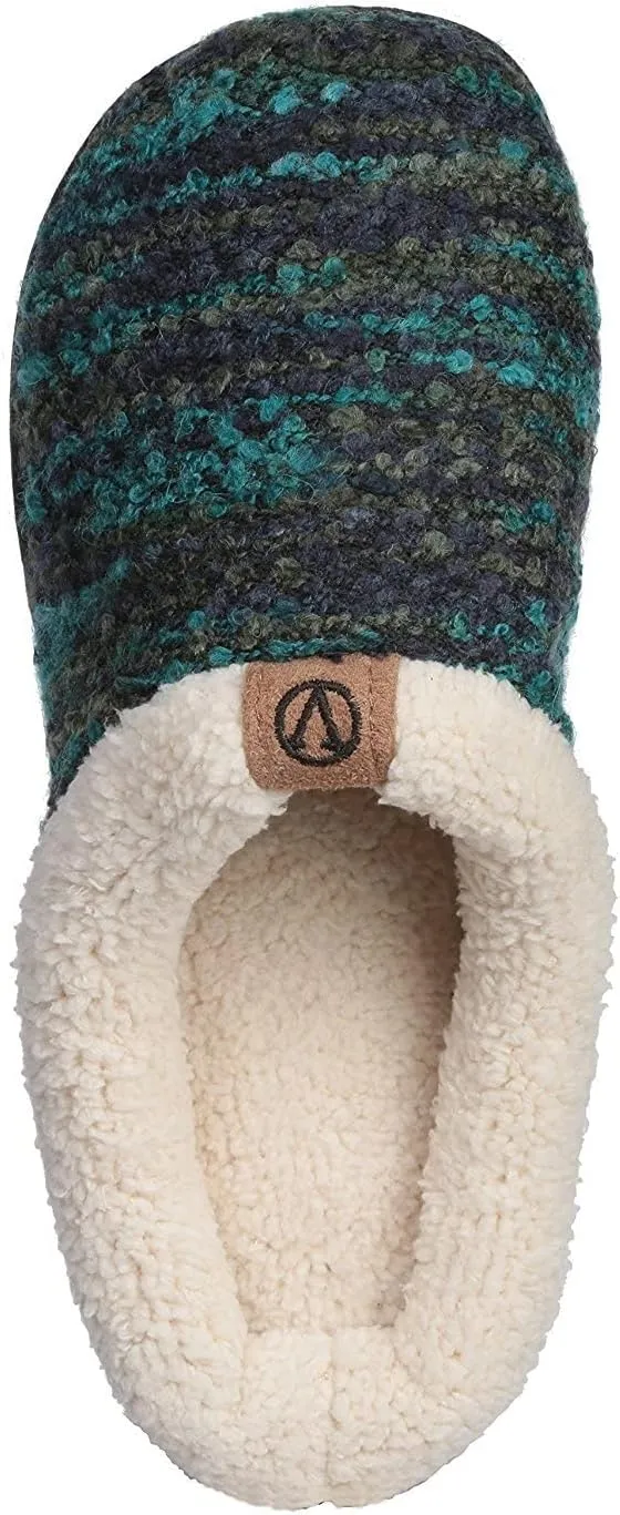 Roxoni Womens Knitted Fleece Lined Clog Slippers Warm House Shoe