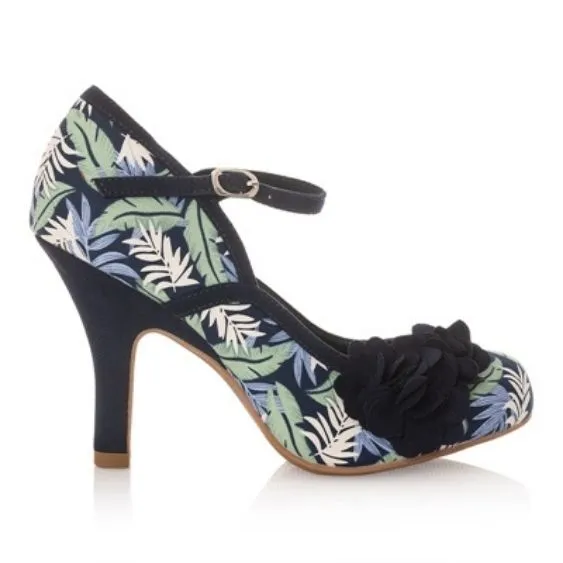 Ruby Shoo "Danica"  Blue Floral Heeled Shoe