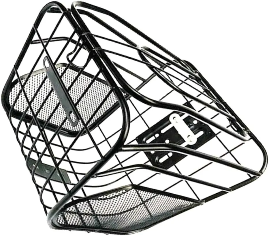 Rugged Bike Front Basket Weatherproof Steel Quick Release Flip-Cycle Cargo Random Style