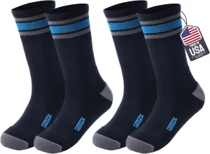 SAMSOX Merino Wool Hiking Socks for Men & Women - Made in USA Micro Crew with Cushion, Lightweight Boot Socks (Nevada)