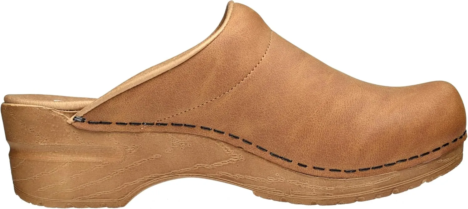 Sanita Segan, Vegan | Open Clogs | Original Artisan Product for Women | Anatomically shaped footbed with Soft Foam