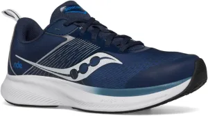 Saucony Ride Kidz Sneaker, Navy/Silver, 5 US Unisex Big Kid