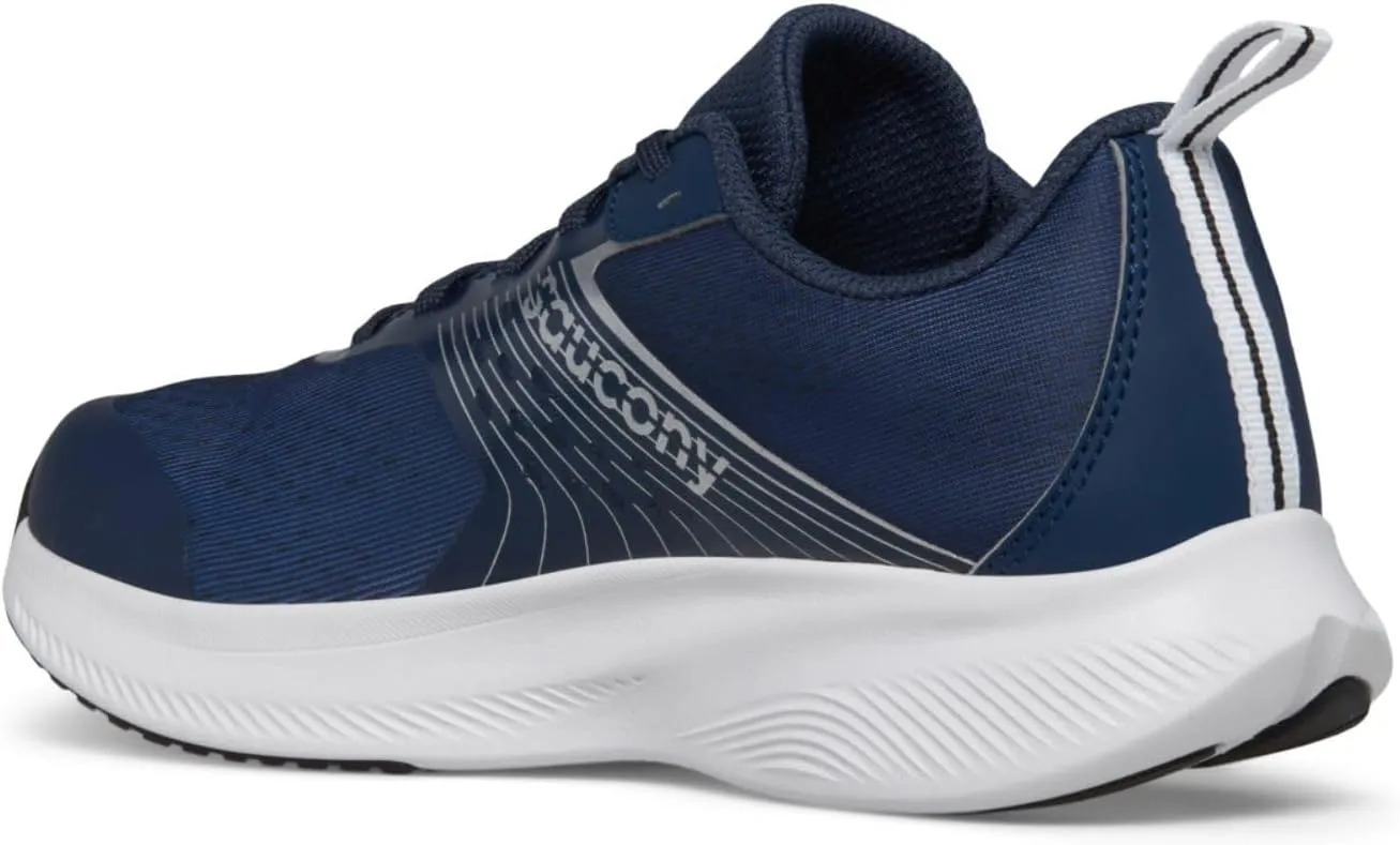 Saucony Ride Kidz Sneaker, Navy/Silver, 5 US Unisex Big Kid