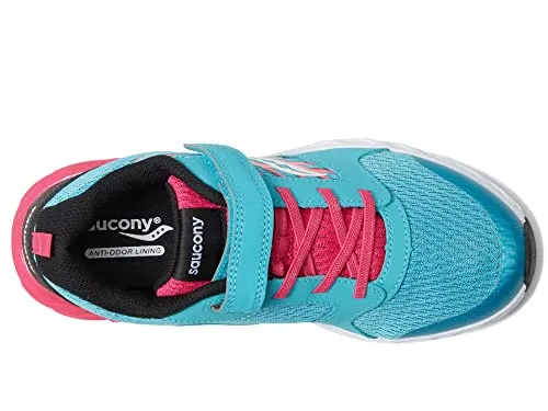 Saucony Wind Alternative Closure 2.0 Running Shoe, TURQ/PINK/BLACK, 12 Wide US Unisex Big_Kid