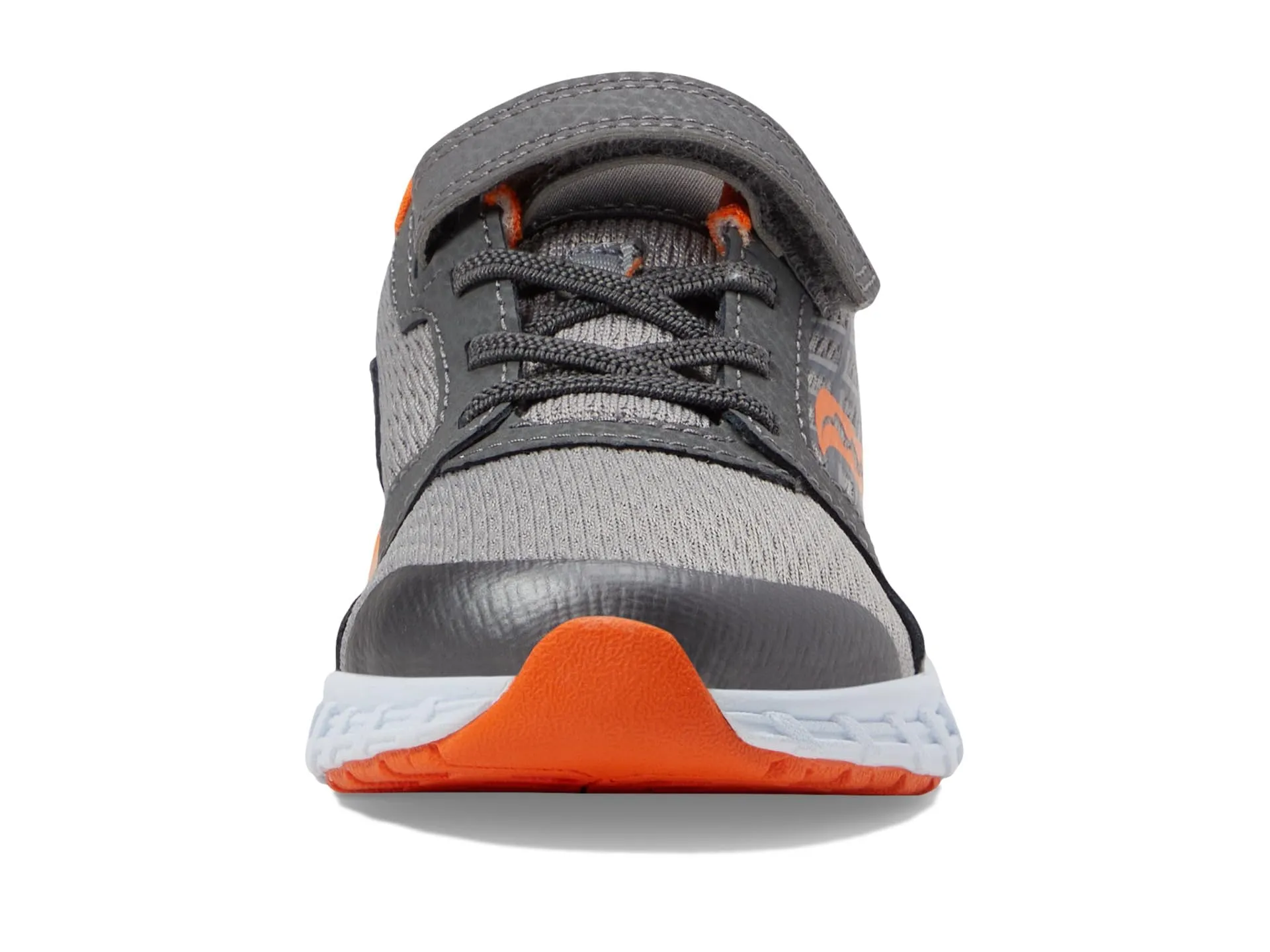Saucony Wind Alternative Closure 2.0 Sneaker, Grey/Orange, 1 US Unisex Big Kid
