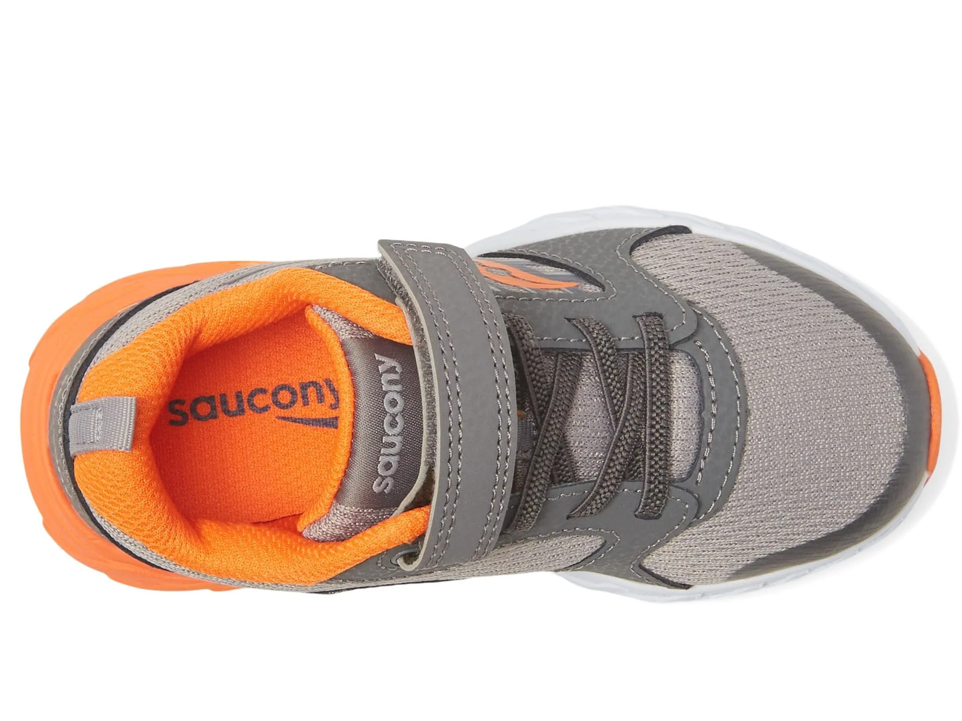 Saucony Wind Alternative Closure 2.0 Sneaker, Grey/Orange, 1 US Unisex Big Kid