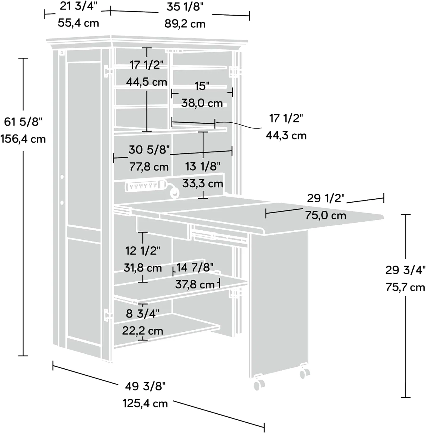 Sauder Miscellaneous Storage Craft & Sewing Armoire, Timber Oak Finish