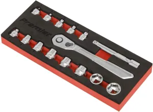 Sealey AK5783 15pc 1/4"Sq Drive Low Profile Socket Set