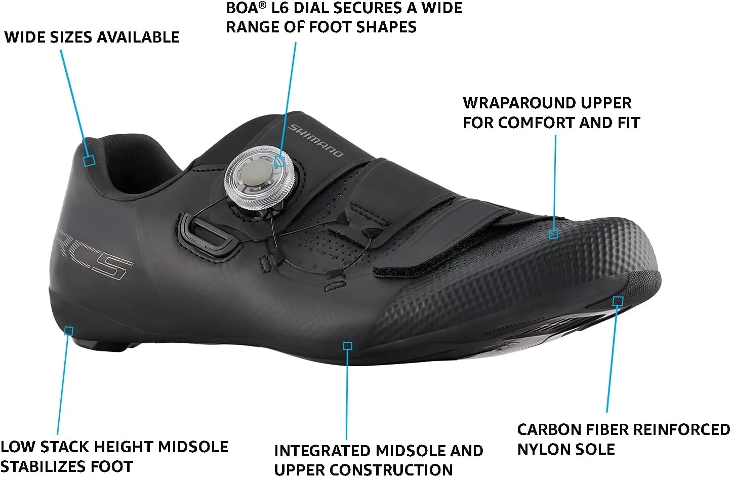 SHIMANO SH-RC502 Lightweight Men's Road Cycling Shoe Packed with Pro Features