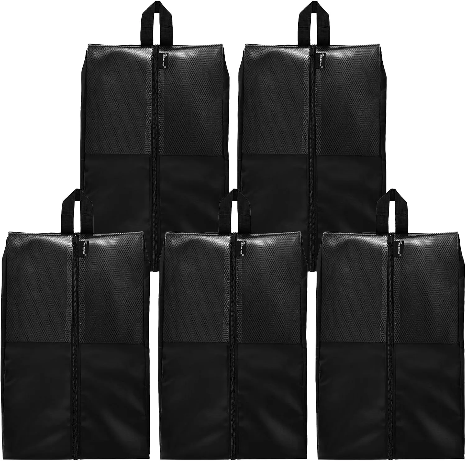 Shoe Bags for Travel, 5 Pack XX-Large Shoe Bags for Women & Men, Translucent Design protable Shoe organizer bag for Packing with Sturdy Zipper(Black02)……
