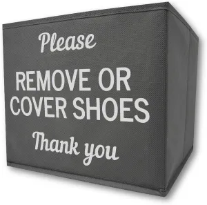 Shoe Covers Box | Disposable Shoe Bootie Holder For Realtor Listings and Open Houses | Please Cover or Remove Shoes Bin | Shoe Bootie Box (5)