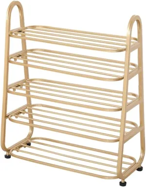 Shoe Rack for Entryway 5 Tier Shoe Rack Organiser, Easy Build with Wheel, Large Storage Capacity Metal Shoe Shelf, up to 15-20 Pairs, for Hallway Living Room Bedroom Shoe Shelf Organi