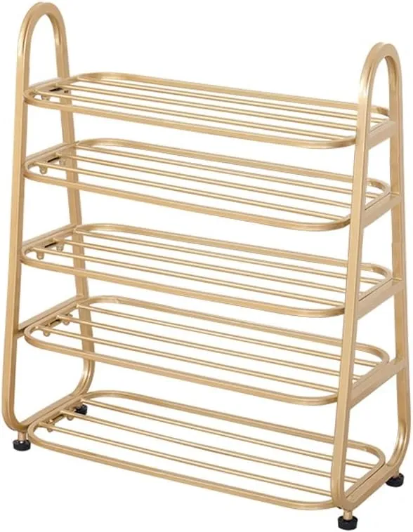 Shoe Rack for Entryway 5 Tier Shoe Rack Organiser, Easy Build with Wheel, Large Storage Capacity Metal Shoe Shelf, up to 15-20 Pairs, for Hallway Living Room Bedroom Shoe Shelf Organi