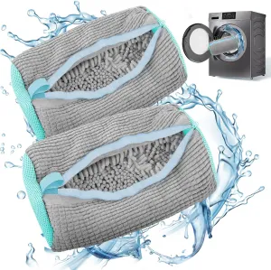 Shoe Washing Machine Bag, Shoe Laundry Bag for Washer and Dryer, 2 Pcs Reusable Shoes Cleaning Bags for Home Sneaker Tennis Soccer Shoes Unstain Cleaner Kit (Grey)