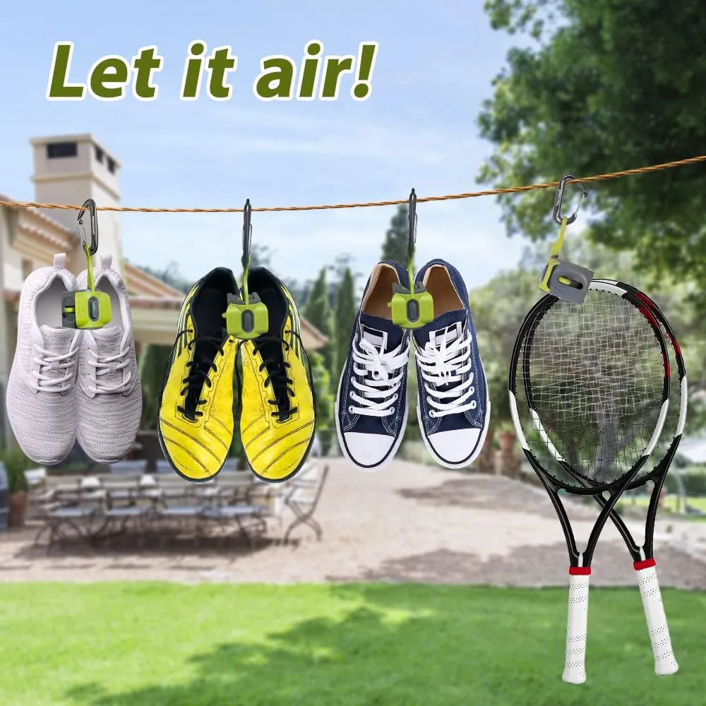 Shoes Clips for Backpack, Home Shoe Storage Space Saver, Plastic Clip, Outdoor Trip, Green