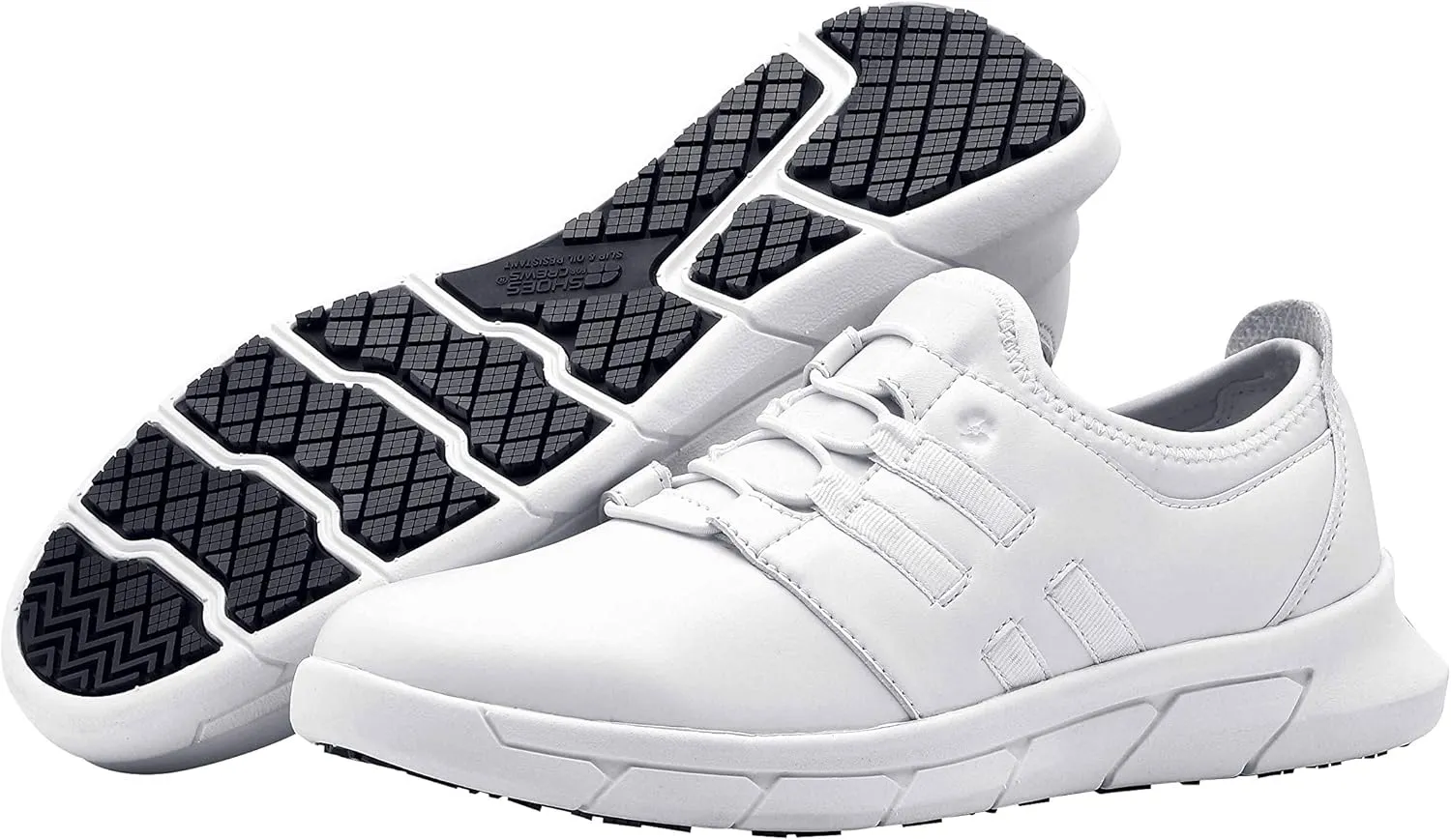 Shoes for Crews LILA Karina, Women's Lightweight Work Shoes, Slip Resistant, Water Resistant, Black, Women's Size 5